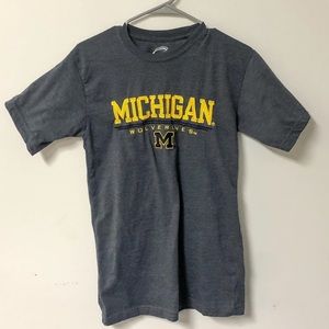 university of michigan small embroidered t-shirt